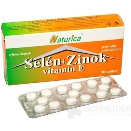 Naturica SELENIUM + ZINC, vitamin E 1×30 tbl, food supplement