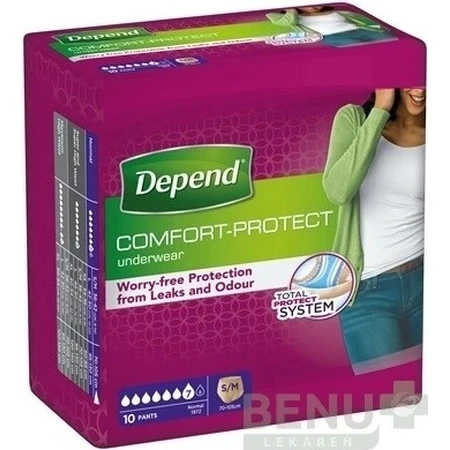 DEPEND NORMAL S/M para mujer 1×10 unidades, braguitas elásticas