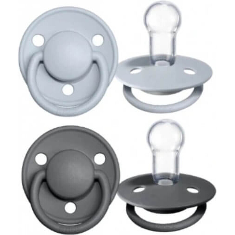 BIBS De Lux Silikon Schnuller Eisen/Baby blau 1×2 Stück, Einheitsgröße