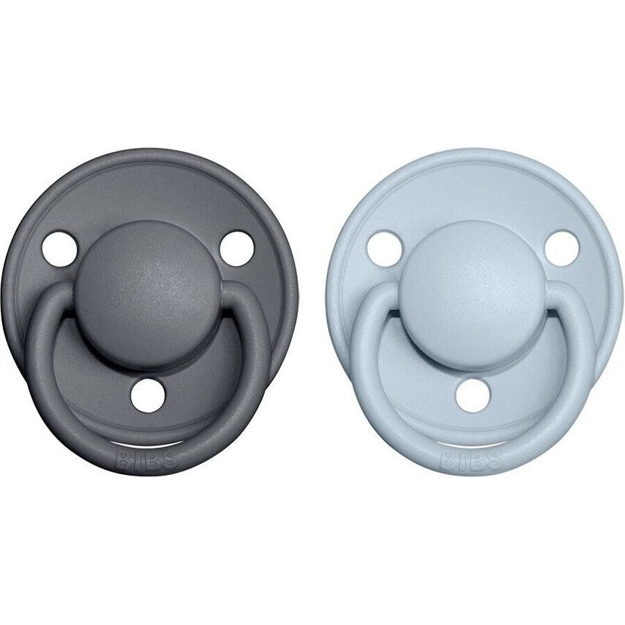 BIBS De Lux Silikon Schnuller Eisen/Baby blau 1×2 Stück, Einheitsgröße