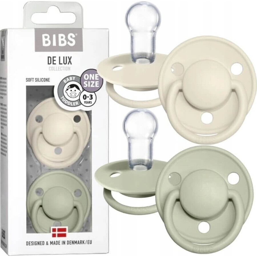 BIBS De Lux Silikon Schnuller Eisen/Baby blau 1×2 Stück, Einheitsgröße