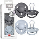 BIBS De Lux Silikon Schnuller Eisen/Baby blau 1×2 Stück, Einheitsgröße