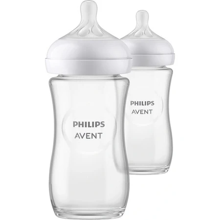 Philips AVENT Natural Response Glass Bottle 240 ml, 1m+ 2 pcs 1×2 pcs 1×2 pcs, glass