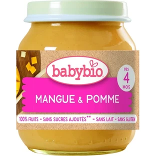 BABYBIO biologische mango en appel 1×130 g, biologisch fruithapje