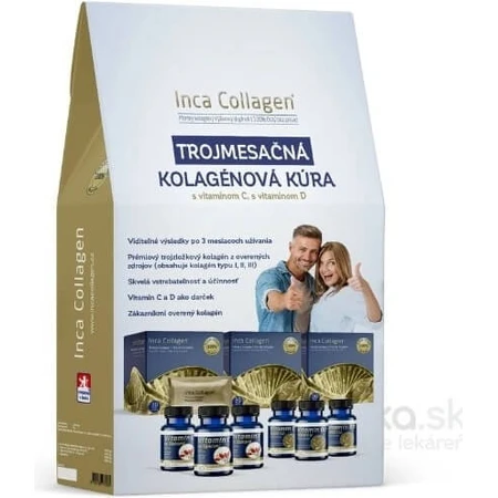 Inca Collageen 3 maanden collageenkuur + C&D vitamine 1×1 set, voedingssupplement