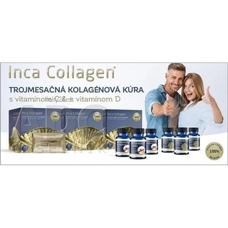 Inca Collageen 3 maanden collageenkuur + C&D vitamine 1×1 set, voedingssupplement