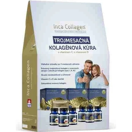 Inca Collageen 3 maanden collageenkuur + C&D vitamine 1×1 set, voedingssupplement