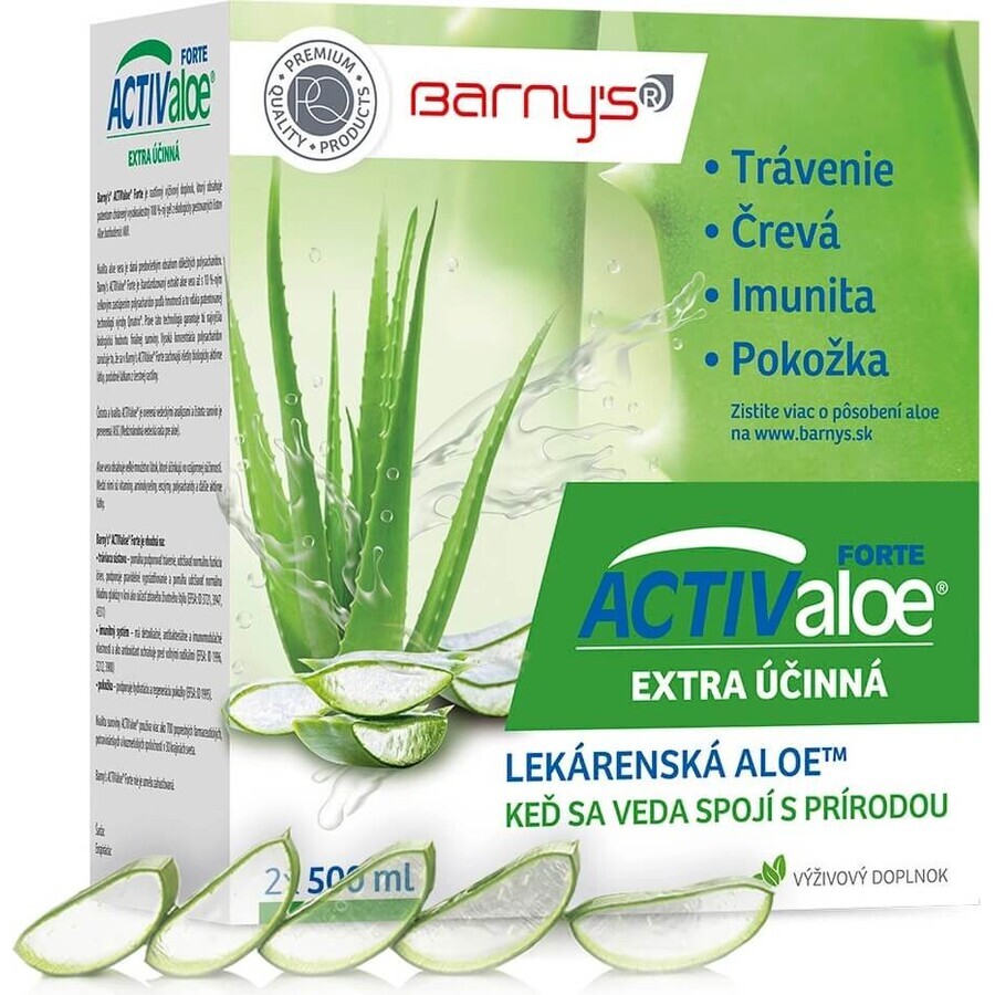 Barny's® ACTIValoe forte 2×500 ml 2×500 ml, supports immunity, digestion, detoxification and skin moisturizing in one spoonful