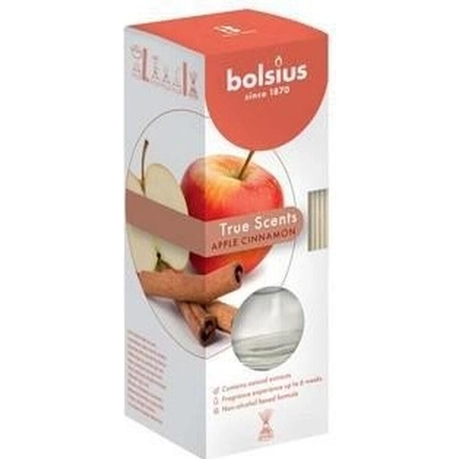 Bolsius Aromatic 2.0 Apfel-Zimt Diffusor, 1×45 ml Duftstäbchen, Heimduft