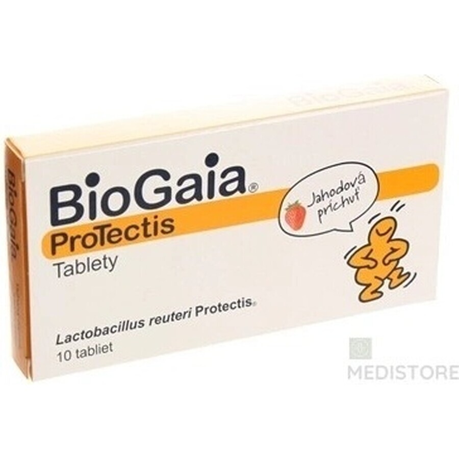 BioGaia ProTectis 1×10 pieces, chewable tablets - strawberry flavor
