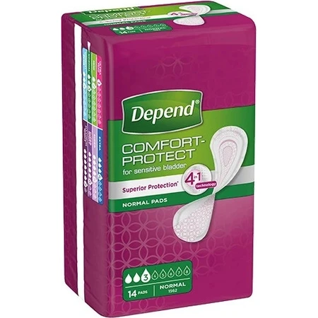 DEPEND NORMAL 1×14 st, incontinentiemateriaal 9×25 cm