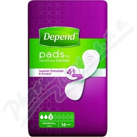 DEPEND NORMAL 1×14 st, incontinentiemateriaal 9×25 cm