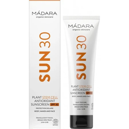 Mádara Sunscreen with Plant Stem Cells and Antioxidants SPF 31 1×100 ml, certified natural sunscreen
