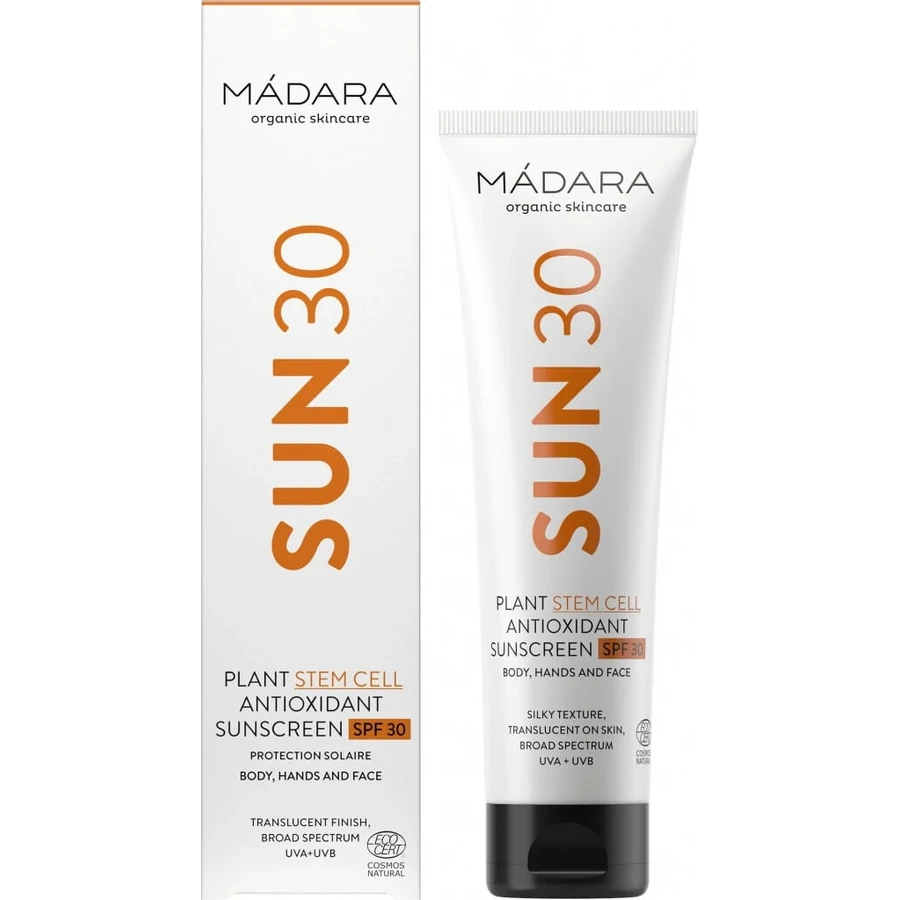 Mádara Sunscreen with Plant Stem Cells and Antioxidants SPF 31 1×100 ml, certified natural sunscreen