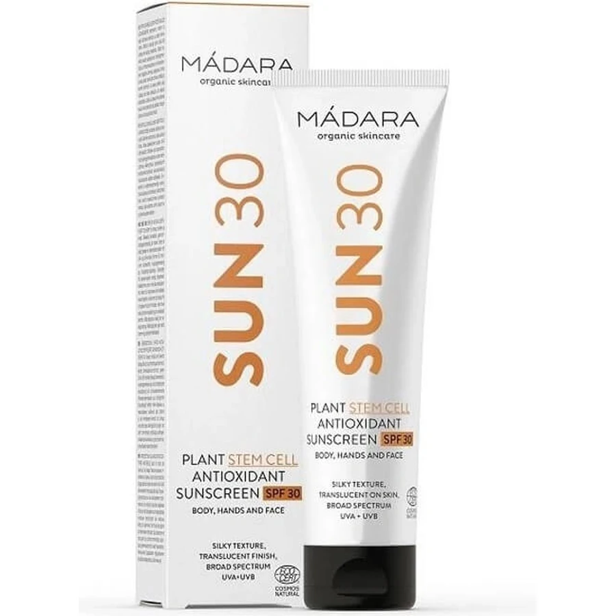 Mádara Sunscreen with Plant Stem Cells and Antioxidants SPF 31 1×100 ml, certified natural sunscreen