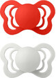 BIBS Couture silicone orthodontic pacifiers 2pcs 1&#215;1 pcs - size 1, candy apple/haze