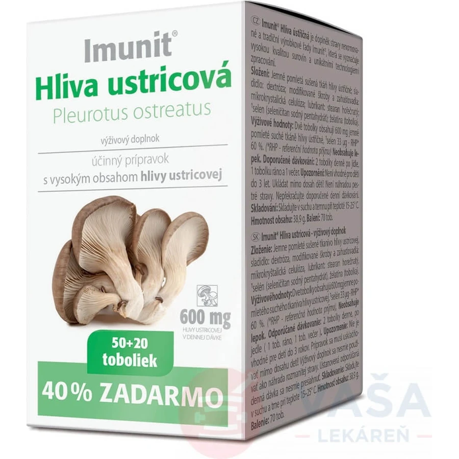 Imunit Oyster mushroom 1×70 cps, oyster mushroom
