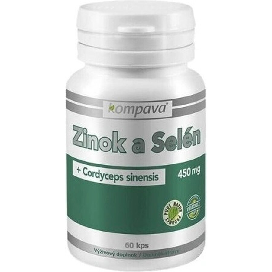 Kompava Zinc + Selenium + Cordyceps Sinensis 1×60 cps, complément alimentaire