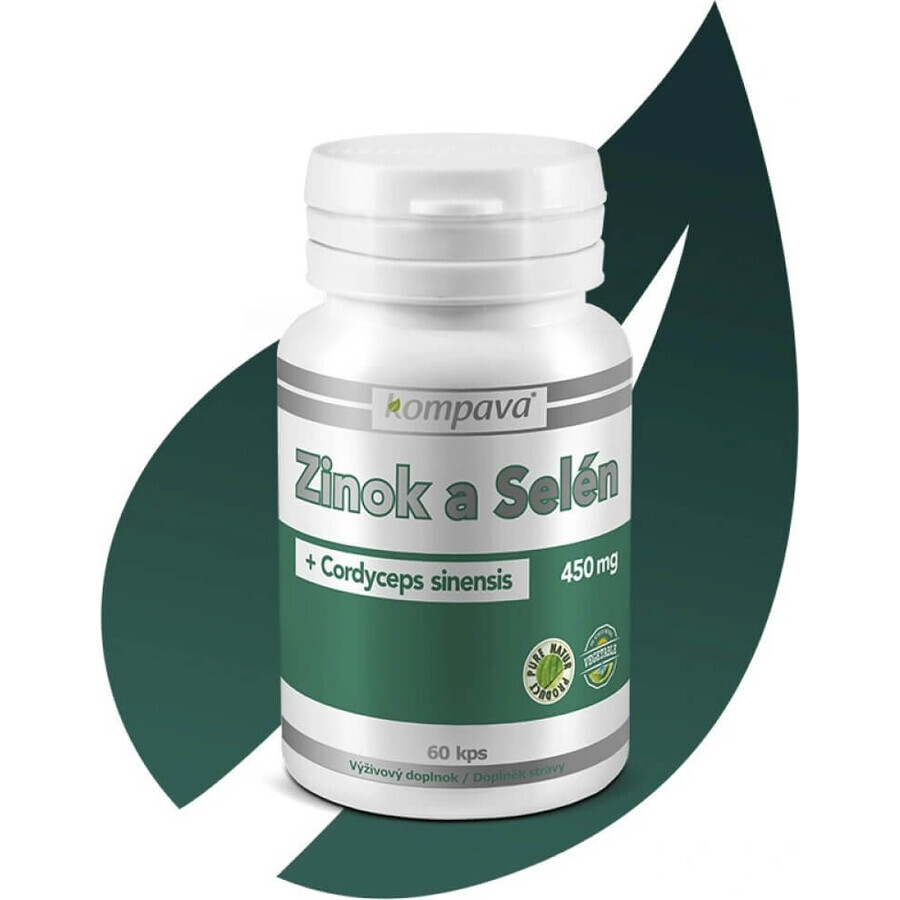 Kompava Zinc + Selenium + Cordyceps Sinensis 1×60 cps, complément alimentaire