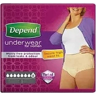 DEPEND SUPER S/M voor dames 1×10 stuks, elastische onderbroek, heupomvang 70-105 cm