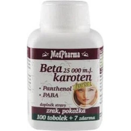 MedPharma BETAKAROTEN 10 000 m.j.+Pantenol +PABA 1×37 cps, complemento alimenticio