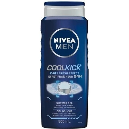 NIVEA Men Cool Kick Shower Gel 250ml 1×250ml 1×250ml, effet rafraîchissant
