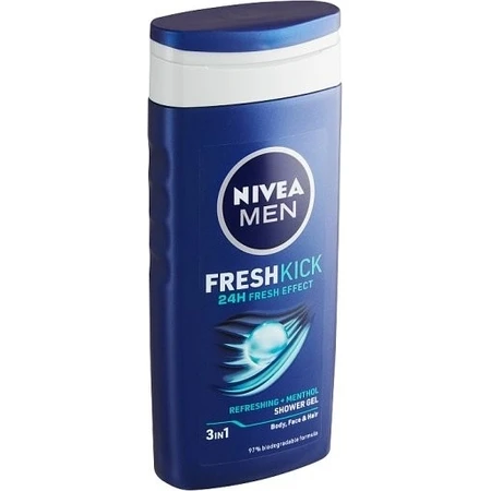 NIVEA Men Cool Kick Shower Gel 250ml 1×250ml 1×250ml, effet rafraîchissant