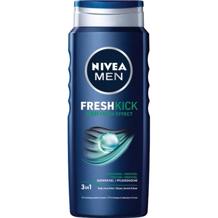 NIVEA Men Cool Kick Shower Gel 250ml 1×250ml 1×250ml, effet rafraîchissant