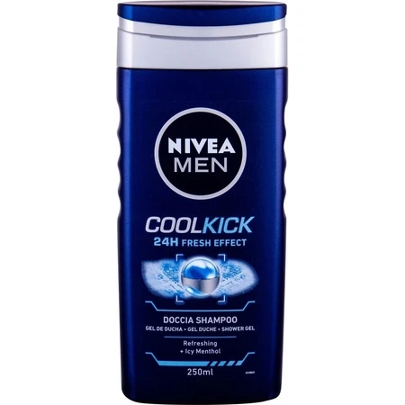 NIVEA Men Cool Kick Shower Gel 250ml 1×250ml 1×250ml, effet rafraîchissant