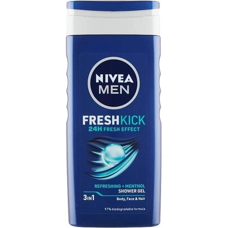 NIVEA Men Cool Kick Shower Gel 250ml 1×250ml 1×250ml, effet rafraîchissant