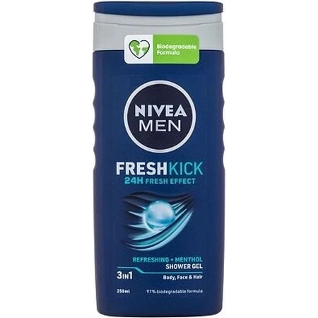 NIVEA Men Cool Kick Shower Gel 250ml 1×250ml 1×250ml, effet rafraîchissant