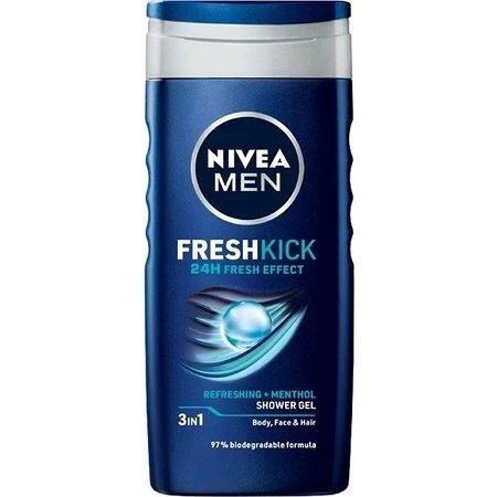 NIVEA Men Cool Kick Shower Gel 250ml 1×250ml 1×250ml, effet rafraîchissant