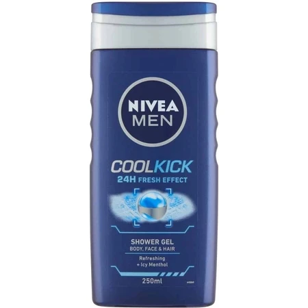 NIVEA Men Cool Kick Shower Gel 250ml 1×250ml 1×250ml, effet rafraîchissant