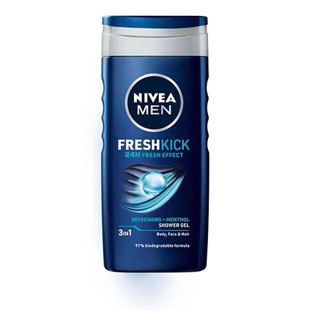 NIVEA Men Cool Kick Shower Gel 250ml 1×250ml 1×250ml, effet rafraîchissant