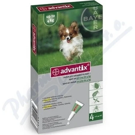 Advantix Spot-on para perros de hasta 4 kg 4×0,4 ml, pipeta