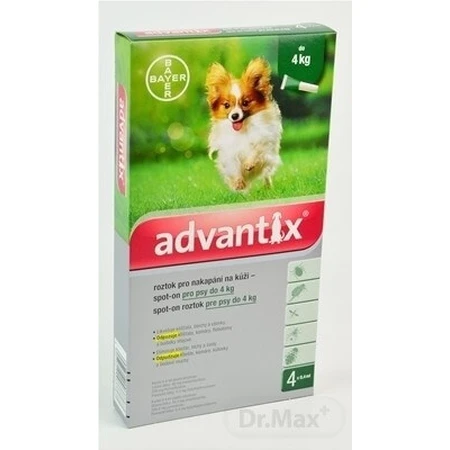 Advantix Spot-on para perros de hasta 4 kg 4×0,4 ml, pipeta