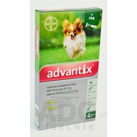 Advantix Spot-on para perros de hasta 4 kg 4×0,4 ml, pipeta