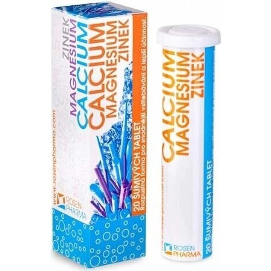 RosenPharma ZINOC, MAGNESIUM, CALCIUM 1×20 tbl, Nahrungsergänzungsmittel