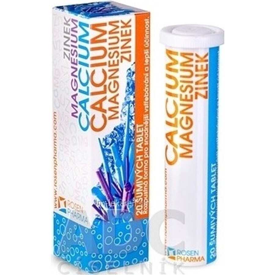 RosenPharma ZINOC, MAGNESIUM, CALCIUM 1×20 tbl, Nahrungsergänzungsmittel