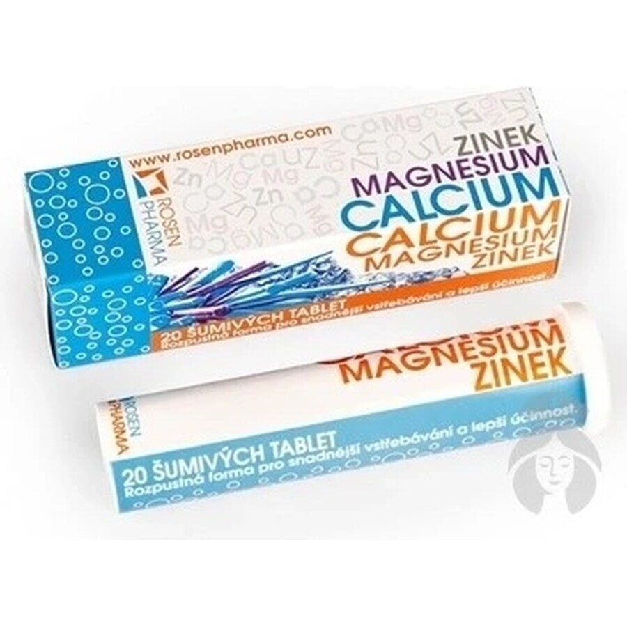 RosenPharma ZINOC, MAGNESIUM, CALCIUM 1×20 tbl, Nahrungsergänzungsmittel