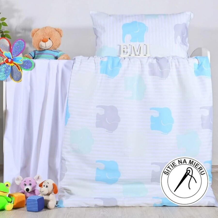 EMI cotton baby elephant baby bed linen turquoise 130x90 + 65x45