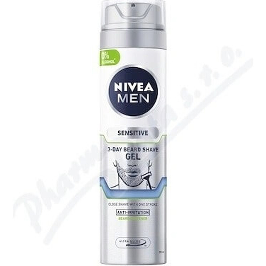 NIVEA Men Sensitive Shave 3 Day Beard Gel 1×200 ml, shaving gel