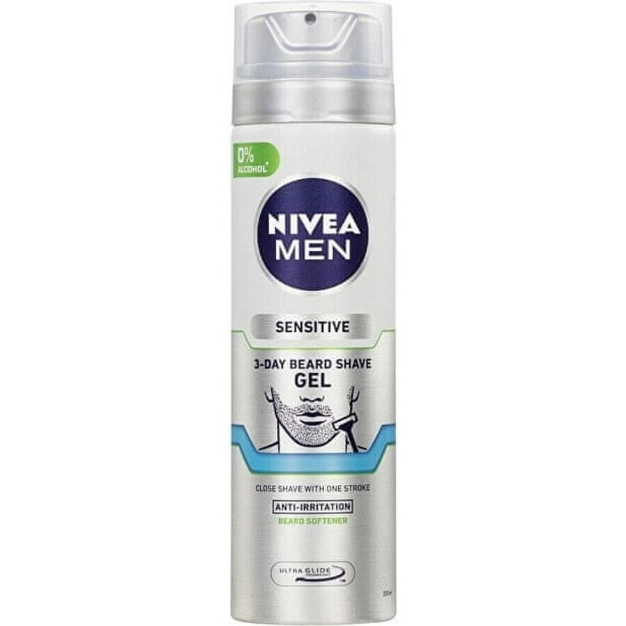 NIVEA Men Sensitive Shave 3 Day Beard Gel 1×200 ml, shaving gel