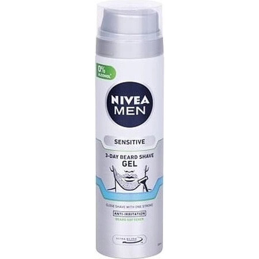 NIVEA Men Sensitive Shave 3 Day Beard Gel 1×200 ml, shaving gel