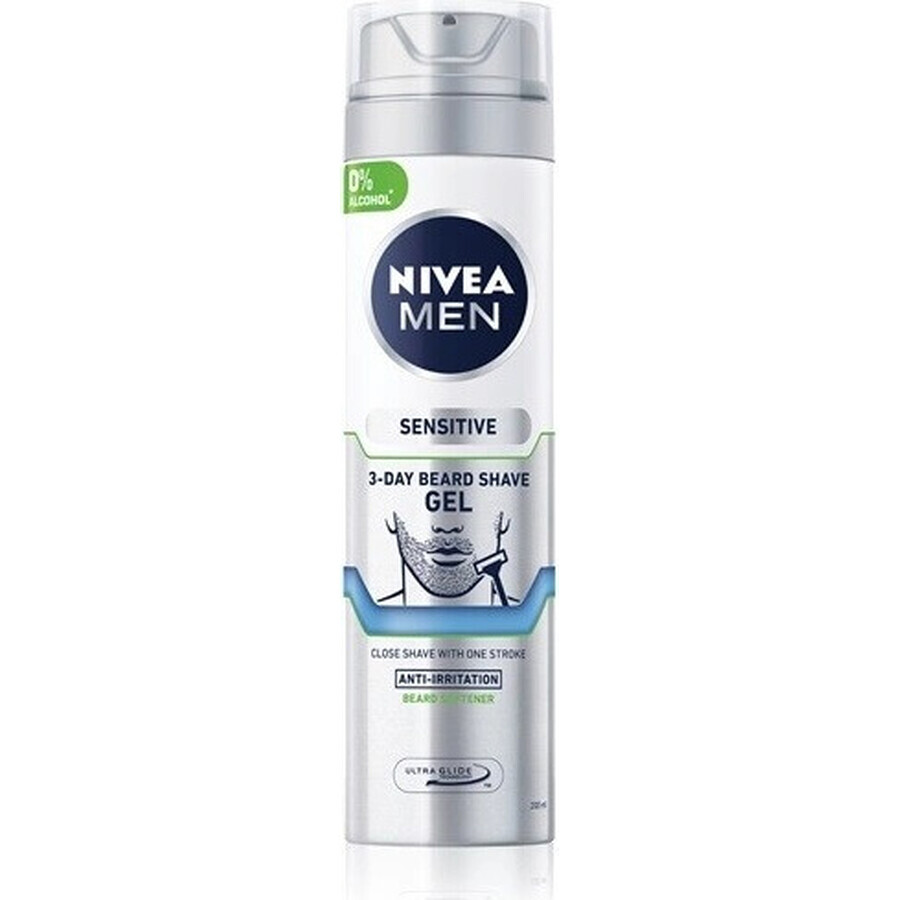 NIVEA Men Sensitive Shave 3 Day Beard Gel 1×200 ml, shaving gel