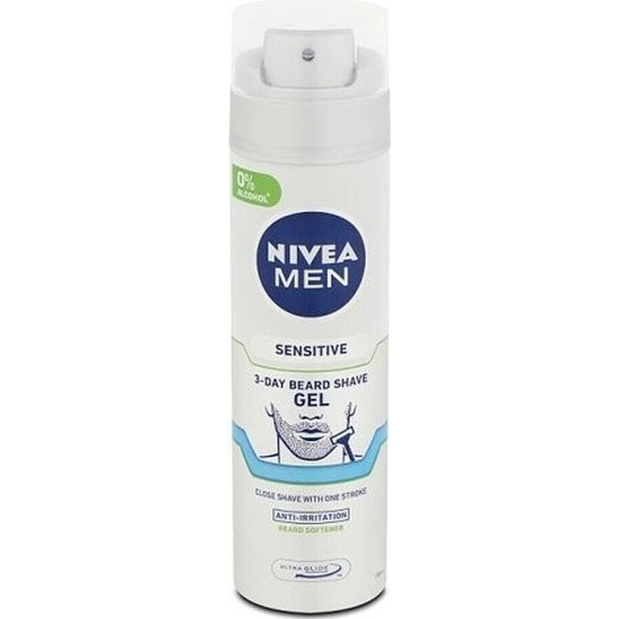 NIVEA Men Sensitive Shave 3 Day Beard Gel 1×200 ml, shaving gel