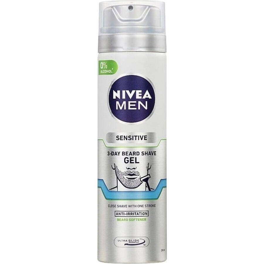 NIVEA Men Sensitive Shave 3 Day Beard Gel 1×200 ml, shaving gel
