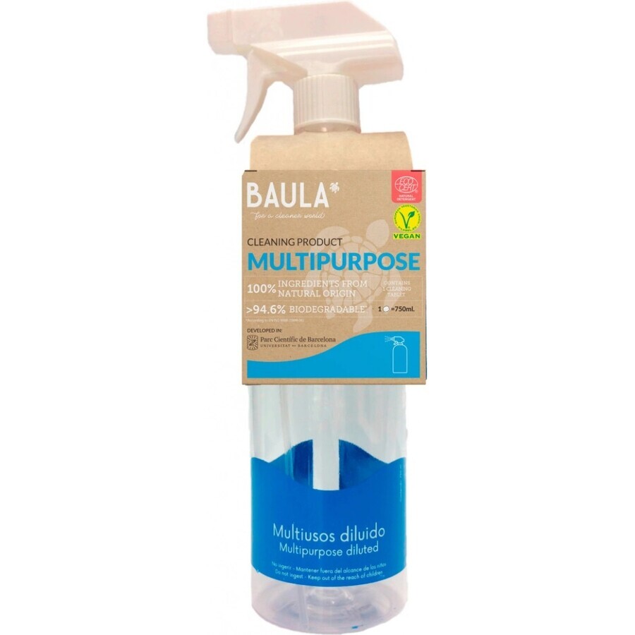 Baula starter set universal - flacon și detergent ecologic universal în tablete 1×1 tabletă / 5 g, detergent