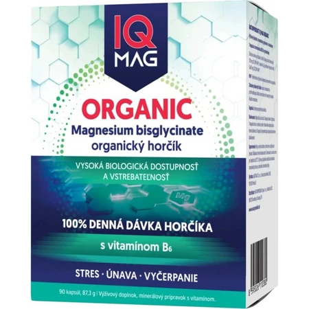 IQ Mag ORGANIC Mg+B6 1×90 stuks, voedingssupplement