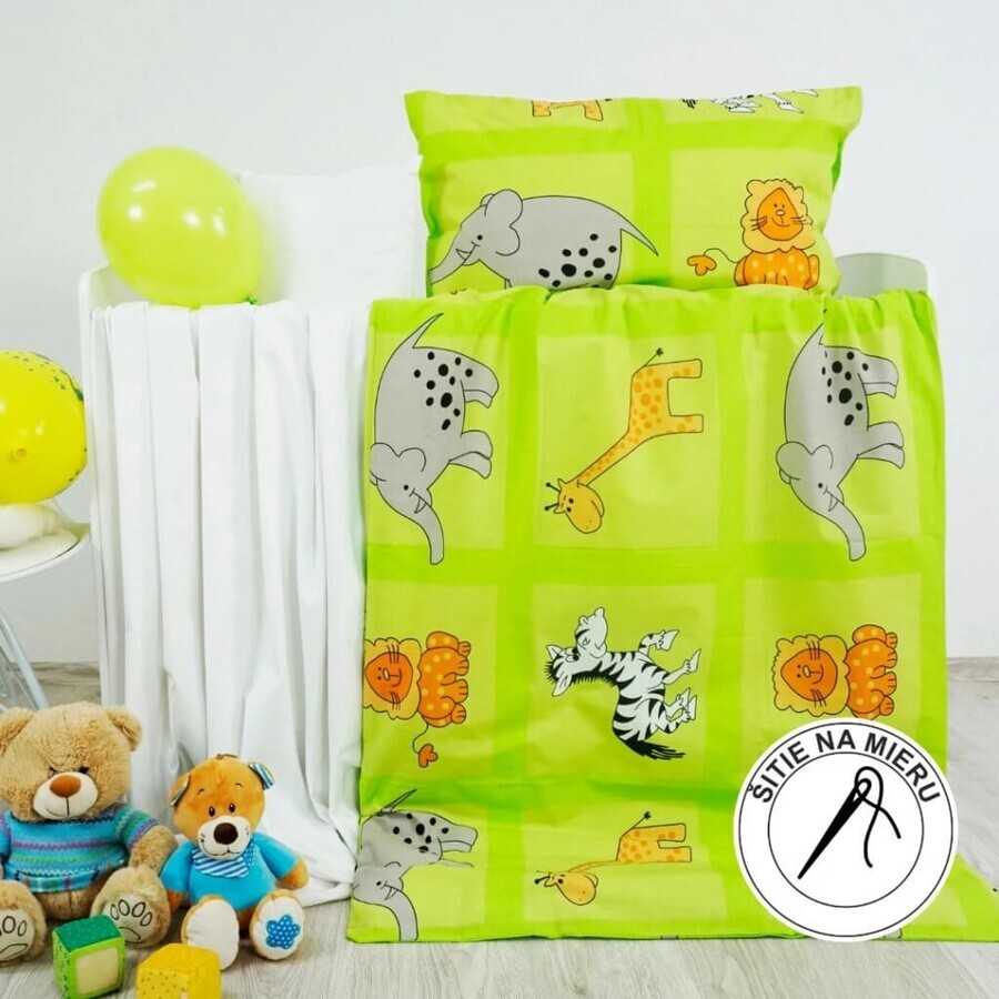 EMI Linge de lit enfant ZOO vert 130x90+65x45